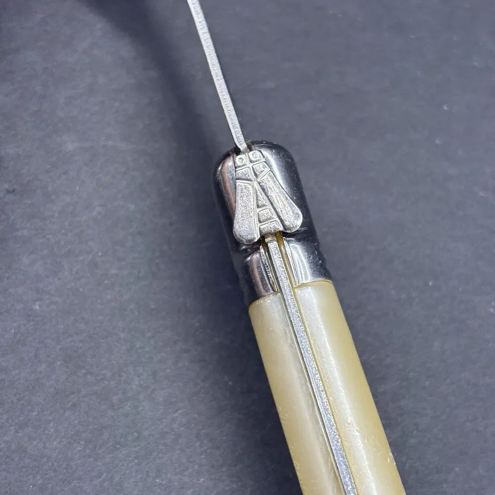 Jean Dubost Laguiole Diox Bee‎ Carving Fork Straight Tines Faux Mother of Pearl